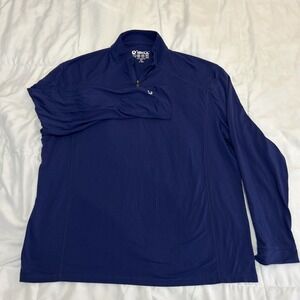 IBKUL 1/4 Zip Men's XL  Mid Base Layer Quarter Zip Pullover Navy Blue